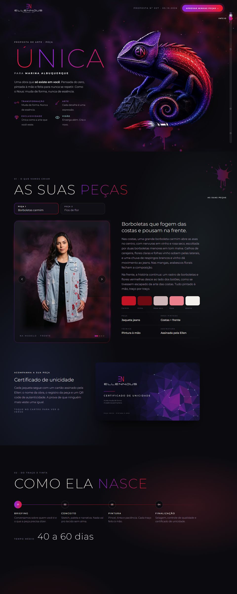 Kuma Tech - portfólio: proposta de arte Ellennous no computador