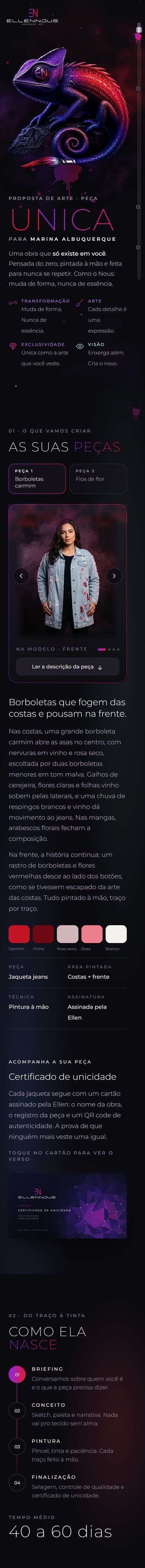 Proposta de arte Ellennous no celular
